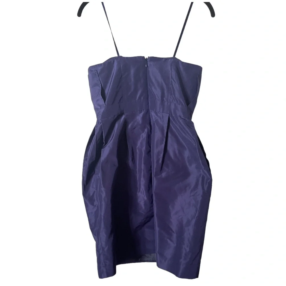 J. Crew Blue 100% Silk Strapless‎ Mini Dress